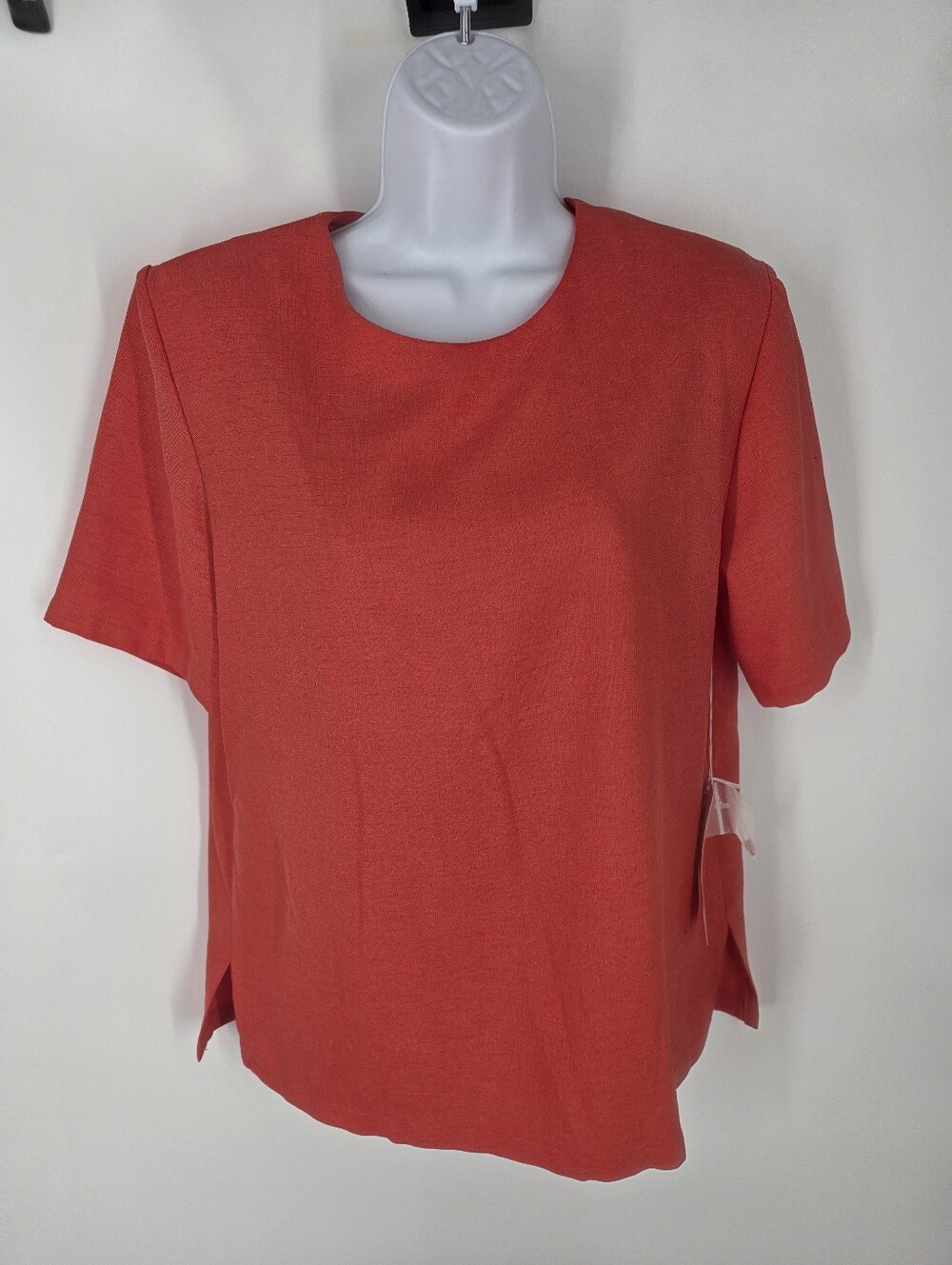 Vintage Patchington Top NWT Small Coral Red Made in USA Minimalist Blouse